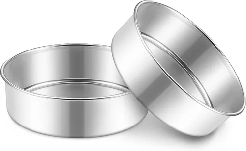 Miniatura 8 de P&P CHEF Molde para pasteles de 7 pulgadas, 1 bandeja redonda para hornear pasteles, de acero inoxidable, para cocinar al vapor, no tóxico