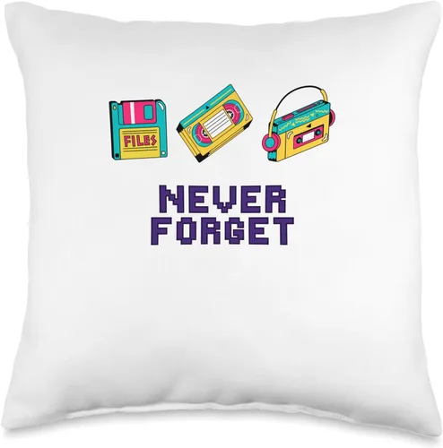 Miniatura 4 de Never Forget Funny Old School VHS Floppy Disc Music Retro Throw Pillow