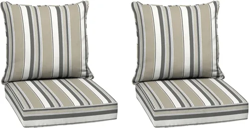 Miniatura 50 de Arden Outdoor Deep Seat Cushion Set, 24 x 24 pulgadas, Cojín para exteriores resistente al clima, a la lluvia y a la decoloración para silla, sofá