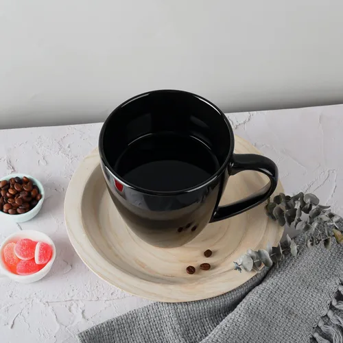 Miniatura 5 de BOSHANB - Taza de café grande de 39 onzas, taza de té de cerámica para oficina y hogar, gran capacidad con asa (negro)