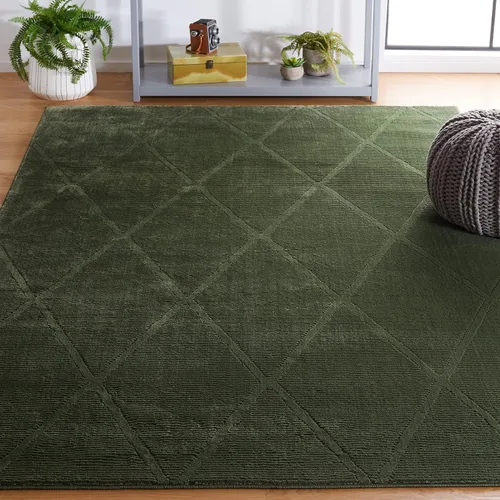Miniatura 12 de SAFAVIEH Alfombra de área de 8 x 10 pies – Colección Revive – Grande – Gris, patrón de enrejado, no desprende pelusa y fácil limpieza, ideal