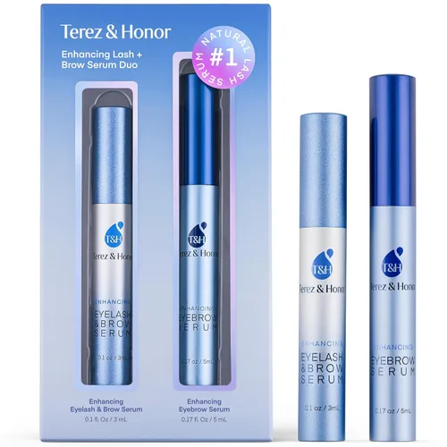 Terez & Honor Suero avanzado para mejorar pestañas y cejas (Paquete de dúo de suero para pestañas y cejas)