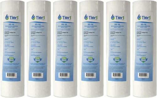 Miniatura 11 de Tier1 Cartucho de repuesto de filtro de agua de sedimentos de polipropileno hilado para toda la casa de 10 micrones, 10 pulgadas x 2.5 pulgadas