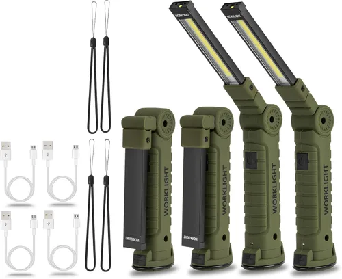 Miniatura 14 de Luces LED de trabajo recargables, linterna de mano para hombre, regalo de cumpleaños, luz de trabajo magnética, rotación de 360°, 5 modos, linterna