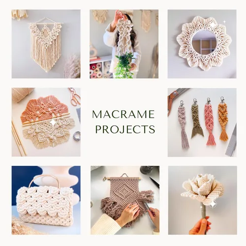 Miniatura 8 de BOCHIKNOT Cordón de macramé de 5 mm - Cordón de macramé de una hebra - Cordón de algodón para macramé y anudado - Suministros de cuerda de macramé