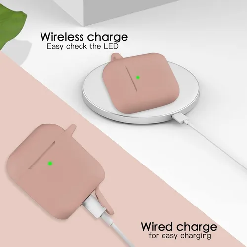 Miniatura 3 de OLEBAND Funda para AirPods de 1ª/2ª generación con bonito llavero brillante, funda de silicona compatible con Apple Air pod/iPod 2 y 1 Gen Case, LED