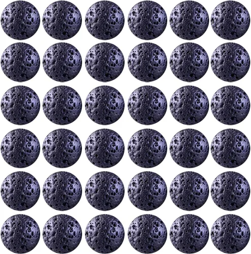 Miniatura 52 de Cuentas de piedra natural, 100 cuentas redondas de obsidiana negra de 0.315 pulgadas (0.315 in), cuentas sueltas de piedra auténtica