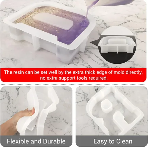 Miniatura 3 de Gartful Moldes Grandes de 7 Pulgadas para Letras de Resina, Moldes de Resina Epoxy en 3D con Alfabeto Capital R, Moldes de Resina Gruesa de la A a
