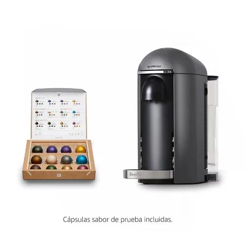 Miniatura 3 de Nespresso Vertuo Plus Deluxe Cafetera de Café y Espresso de Breville, Titan con Espumador de Leche Aeroccino