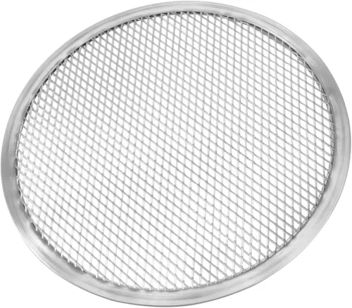 KICHOUSE Juego de utensilios de cocina para pizza con agujeros, herramientas para asar a la parrilla de acero inoxidable, bandeja de malla metálica