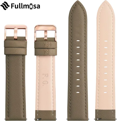Miniatura 7 de Fullmosa Correa de reloj de cuero genuino de 0.551 in, 0.630 in, 0.709 in, 0.787 in, 0.866 in, 0.945 in, correa de liberación rápida para hombres