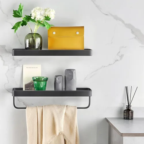 Miniatura 7 de VOLPONE Estantes de baño Estante de vidrio montado en la pared para estante flotante, estantes de vidrio templado, organizador de pared de baño de 2