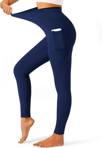 YOYOYOGA Yoga Leggings for Women Carbon Finishing High Waisted Yoga Pants with Pockets Workout Running Legging