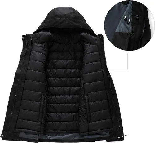 Miniatura 3 de MDENOVO Chaqueta de esquí 3 en 1 para mujer, impermeable, para invierno, para snowboard, montaña