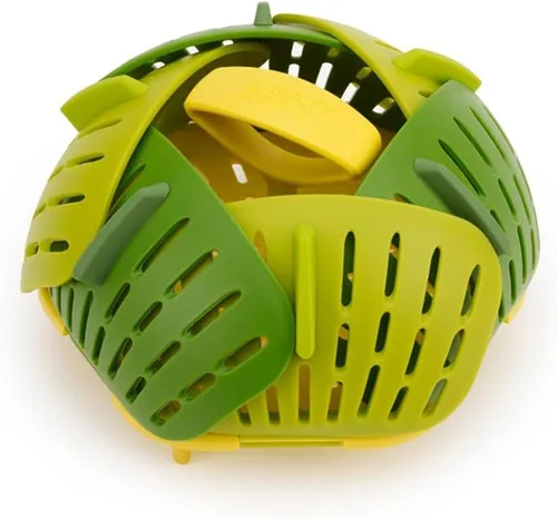 Joseph Joseph Bloom - Cesta de vapor plegable para verduras, expandible para varias sartenes, almacenamiento compacto, color verde