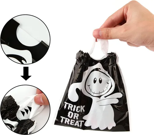 Miniatura 3 de CCINEE 48 bolsas de golosinas de Halloween con cordón, bolsas de dulces para regalo de fiesta de Halloween