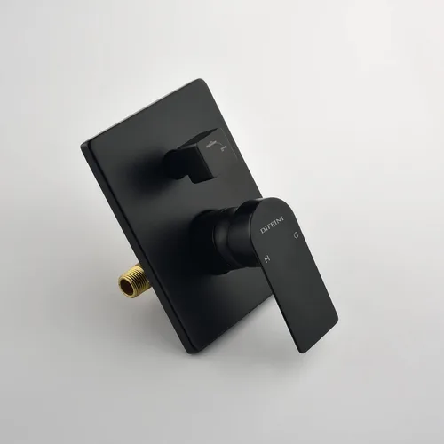 Miniatura 9 de Juego de grifo de bañera y ducha, kit de ajuste de sistema de ducha negro mate con válvula áspera en la ducha, kit combinado de montaje en pared