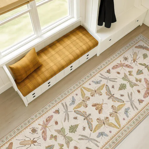 Miniatura 111 de Hazo Haus Alfombra de Baño Bohemia Lavable 2x3, Alfombras Pequeñas para Cocina, Tocador, Puerta Principal Entrada Interior, Antideslizante Pelo Bajo