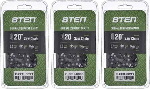 Miniatura 192 de 8TEN Cadena de motosierra semi cincel de 6 pulgadas .050 1/4 42 DL para Worx WG320 Black & Decker LLP120 (paquete de 3)