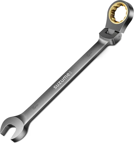 Miniatura 27 de SUZUME Juego de llaves de trinquete métricas y SAE de cabeza flexible de 24 piezas, 72 dientes Cr-V, juego de llaves de trinquete de acero Cr-V
