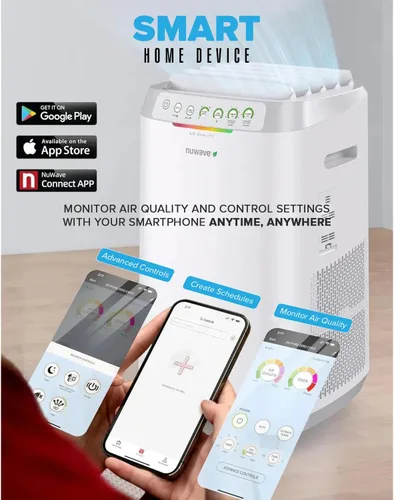 Miniatura 9 de Nuwave Forever - Purificador de aire para el hogar, habitación grande de hasta 2,002 pies cuadrados, sensores duales, 7 filtros fáciles de limpiar