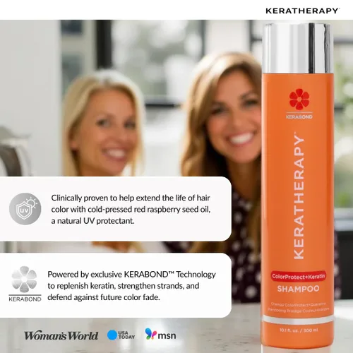 Miniatura 6 de KERATHERAPY Champú protector de color con infusión de queratina, 10.1 onzas líquidas, 10.1 fl oz – Champú protector de color sin gluten para cabello