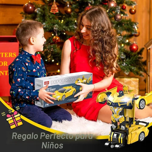 Miniatura 8 de Qumcou Auto de control remoto de transformación, autos RC para niños de 3 a 5 6 a 8 años, autos de juguete transformables con un botón, 2.4 GHz