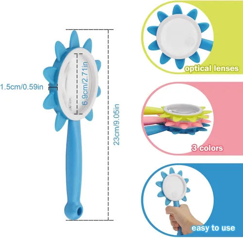 Miniatura 2 de Rongon Lupas para niños, 10 unidades, lupas de lectura para niños, herramientas de exploración al aire libre para que los niños lean, exploren