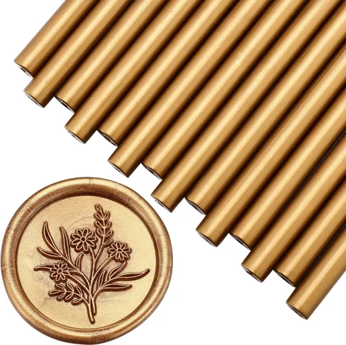 Yoption 15 barras de cera de sellado de bronce antiguo para sello de cera, ideal para invitaciones de boda, sobres, tarjetas, envoltura de regalos