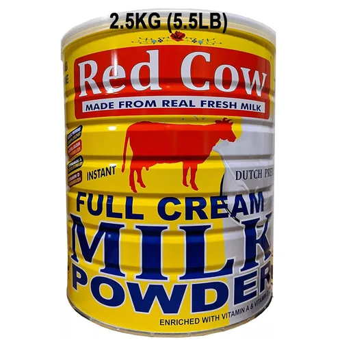 Red Cow Leche en polvo en crema completa 2,5 Kg (5,5 lb), hecha de leche fresca real, producto de los Países Bajos.