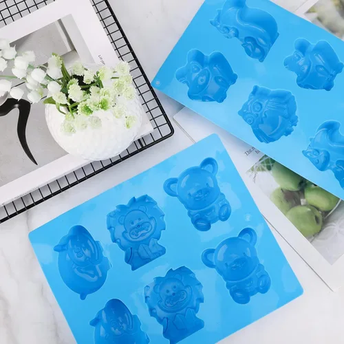Miniatura 8 de Beasea Moldes de jabón de animales, paquete de 2 alfombrillas grandes de silicona 3D para pastel de chocolate, dulces, galletas, hacer arcilla