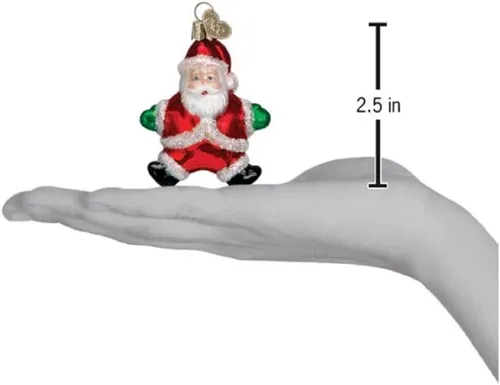 Miniatura 2 de Old World Christmas - Adorno de Santa tonto pequeño de vidrio soplado para árbol de Navidad, decoración festiva hecha a mano, colección de Santa