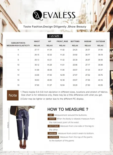 Miniatura 7 de EVALESS Pantalones de mezclilla holgados para mujer, de cintura alta, elásticos, estilo boyfriend, pantalones de mezclilla al tobillo
