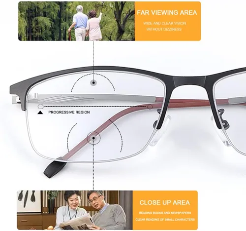 Miniatura 3 de Transición Fotocrómica Multifocus Bisagra de resorte Gafas de lectura progresiva Gafas de sol anti luz azul Lectores UV
