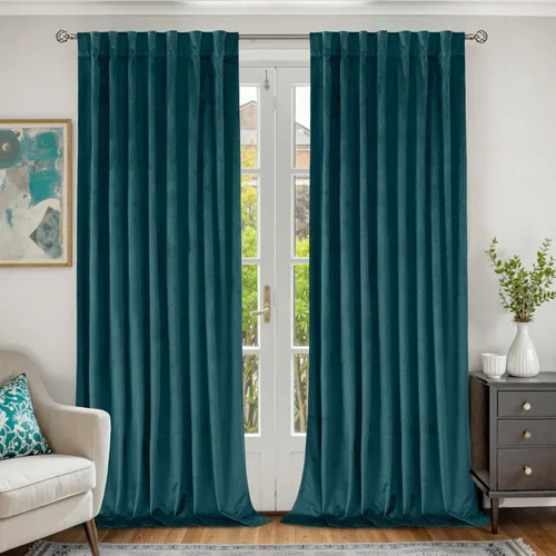 Miniatura 63 de BGment Cortinas de terciopelo rosa polvoriento, 2 paneles de 84 pulgadas, 2 paneles para sala de estar, aislamiento térmico de lujo, reducen
