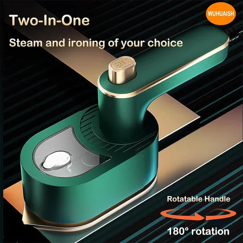 Miniatura 4 de Plancha de vapor portátil de viaje, mango plegable de 180°, calentamiento rápido de 3 minutos, soporte anti-calor, adecuado para la mayoría de telas