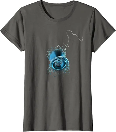 Miniatura 4 de Shattered Yo Yo - Camiseta de diseño azul impresionante, Negro, S