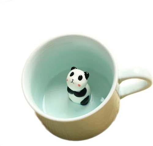 Taza de café ZaH, 10 onzas, diseño con animal 3D en el fondo, Estándar, Panda