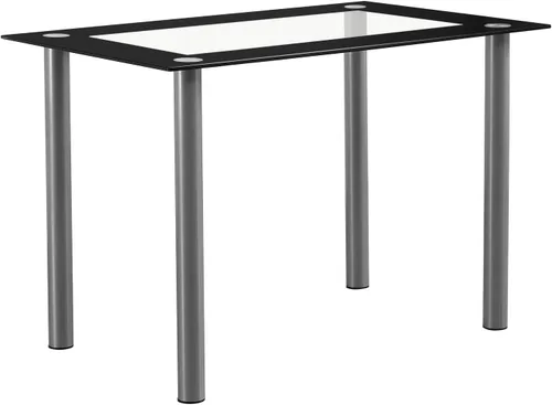 Miniatura 4 de Juego de mesa de comedor de 5 piezas para 4, juego de mesa de cocina contemporáneo con mesa de vidrio templado y 4 sillas de comedor de cuero