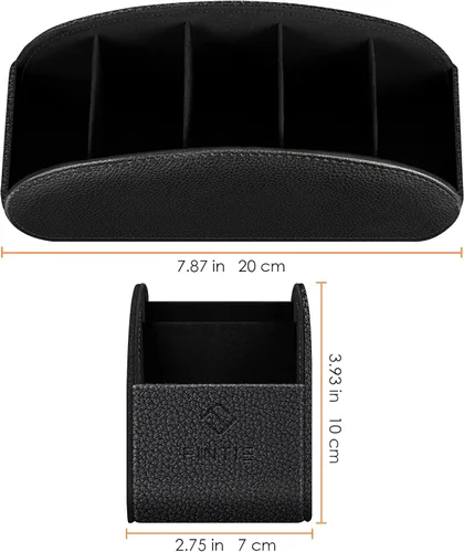 Miniatura 7 de Fintie - Soporte para control remoto, organizador de cuero vegetal para control remoto de televisor, organizador de escritorio, 5 compartimentos