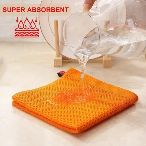 Miniatura 358 de Kitinjoy - Paños de cocina de 100 % algodón, tela de tejido gofrado, paño de limpieza ultrasuave, absorbente y de secado rápido. Beige