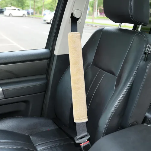 Miniatura 27 de Amooca Funda universal para cinturón de seguridad de piel sintética suave para automóvil, camión, SUV, avión, almohadilla para cinturón de seguridad