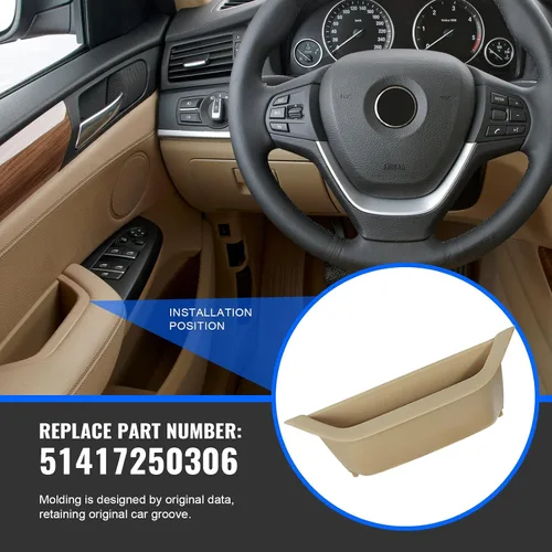 Miniatura 5 de para BMW X3 X4 Funda de Reposabrazos de Puerta, Moldura de Tirador de Manija de Puerta Interior del Automóvil, Moldura del Contenedor del Lado