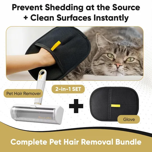 Miniatura 3 de Removedor de pelo de mascotas y rodillo de pelusa reutilizable – Removedor de pelo de gatos y perros para muebles, sofá, alfombra, ropa de cama