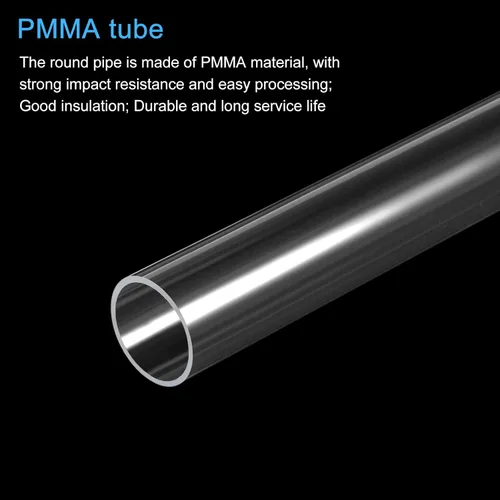 Miniatura 4 de MECCANIXITY Tubo acrílico transparente rígido redondo 18 mm (0.7 ") ID 20 mm (0.8 ") OD 18" para lámparas y linternas, sistema de refrigeración por