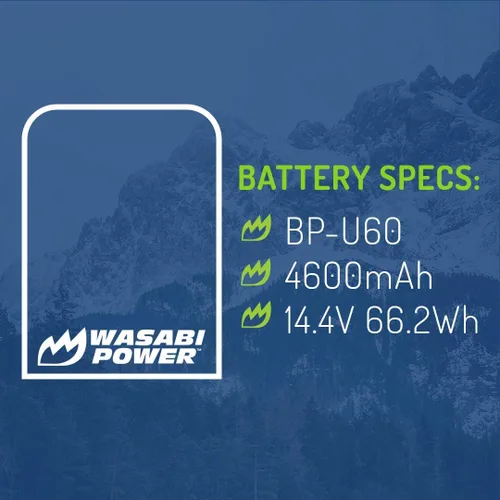 Miniatura 3 de Wasabi Power Batería para Sony BP-U60 y Sony PMW-100, PMW-150, PMW-160, PMW-200, PMW-300, PMW-EX1, PMW-EX1R, PMW-EX3, PMW-EX160, PMW-EX260