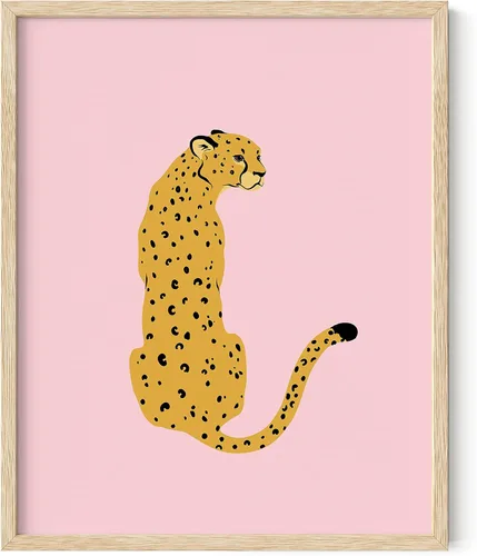 Miniatura 43 de Haus & Hues - Póster rosa con impresión de guepardo para decoración de pared de habitación, decoración artística para pared, sin marco, diseño