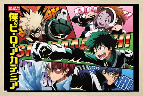 Miniatura 7 de Trends International My Hero Academia - Póster de pared de cómic, 14.72 x 22.37 pulgadas, versión enmarcada de madera de granero
