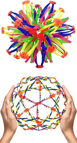 Bola de respiración expandible para aliviar el estrés, esfera de bola expandible de 5.5 a 10.2 pulgadas con bordes lisos y diseño colorido, juguete