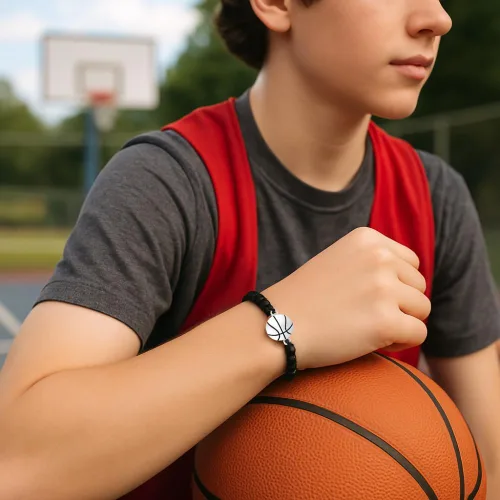 Miniatura 8 de Sportybella Pulsera unisex con dije de baloncesto – Pulsera de amistad ajustable con dije de baloncesto